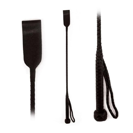 Fetissimo 26in Leather Riding Crop, Hog Slapper - FT109