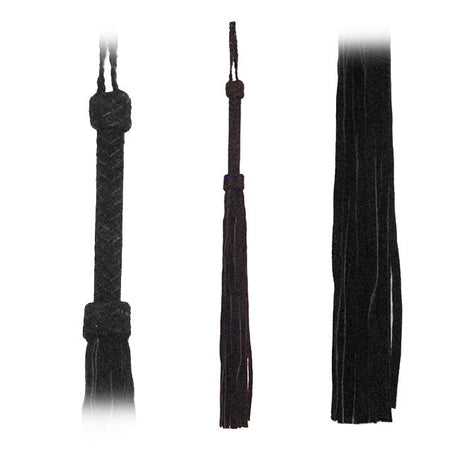Fetissimo Suede Flogger, 30in — 36 Tails, Black - FT211BB