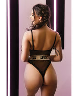 Vibes Fuck Off Mesh Playsuit Black S/M by Vibes by Fantasy Lingerie
