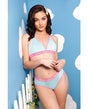 Vibes Fresh Halter Bralette & Booty Short Light Blue L/XL by Vibes by Fantasy Lingerie