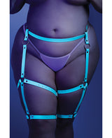 Glow Buckle Up Glow in the Dark Leg Harness Light Blue O/S by Glow by Fantasy Lingerie