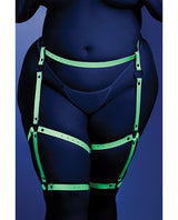 Glow Buckle Up Glow in the Dark Leg Harness Light Blue O/S by Glow by Fantasy Lingerie