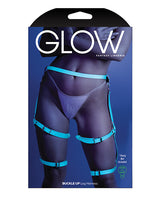 Glow Buckle Up Glow in the Dark Leg Harness Light Blue O/S by Glow by Fantasy Lingerie