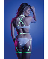 Glow Night Vision Glow in the Dark Gartered Teddy M/L by Glow by Fantasy Lingerie