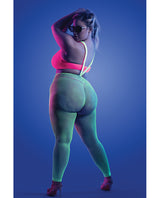 Glow Come Alive Suspender Stockings, Bralette & G-String Multi Color QN by Glow by Fantasy Lingerie