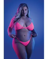 Glow Come Alive Suspender Stockings, Bralette & G-String Multi Color QN by Glow by Fantasy Lingerie