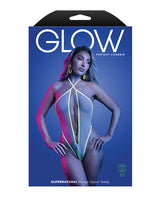 Supernatural Glow-in-the-Dark Trim Zipper Teddy - White L/XL by Glow by Fantasy Lingerie