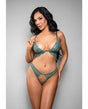Temptress Aerin Lace Bra w/Removable Chain & Panty 2 pc Set - Green L/XL by Temptress by Fantasy