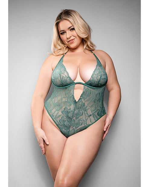 Temptress Aerin Lace Teddy w/Removable Chain - Green 1X/2X by Temptress by Fantasy