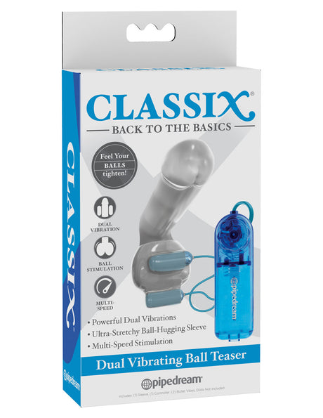 Classix Dual Vibrating Ball Teaser - Blue/clear by Pipedream