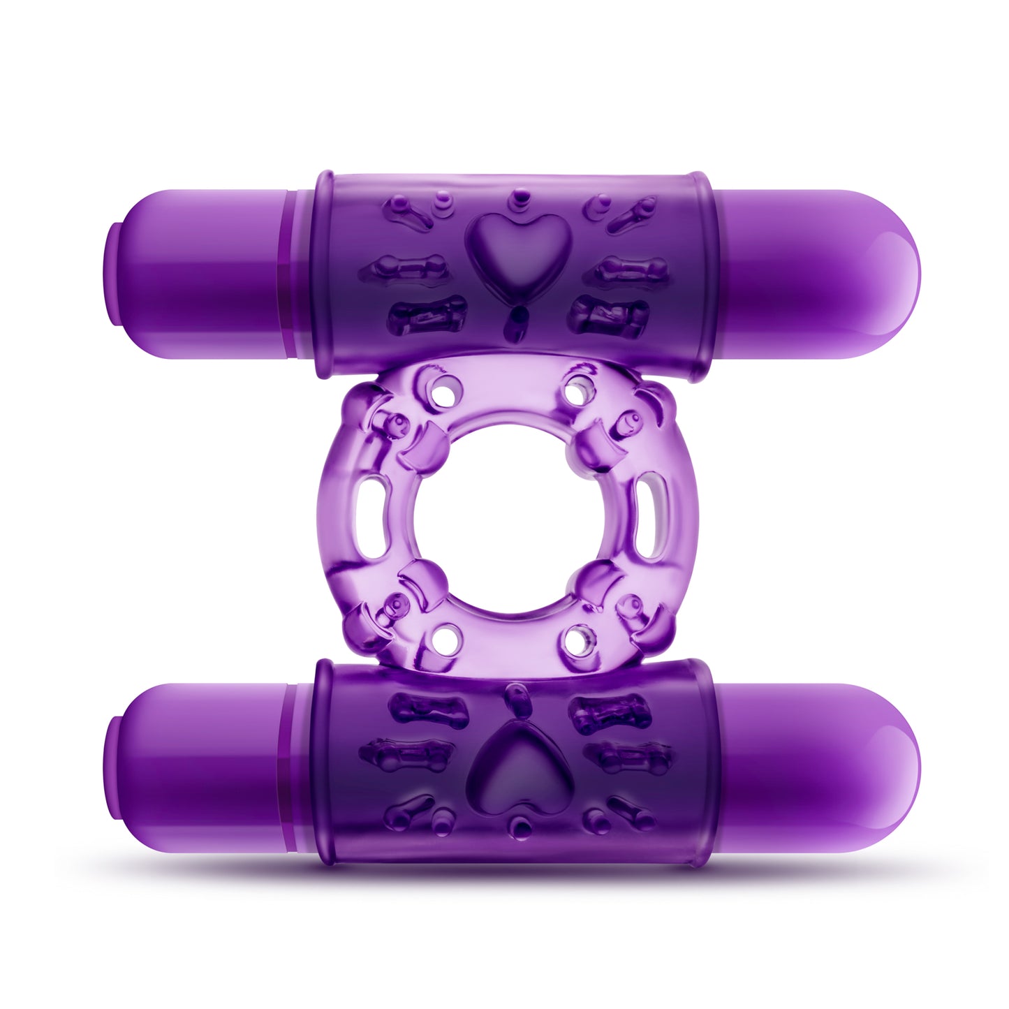 Play With Me - Double Play - Dual Vibrating Cock Ring - Purple by Blush