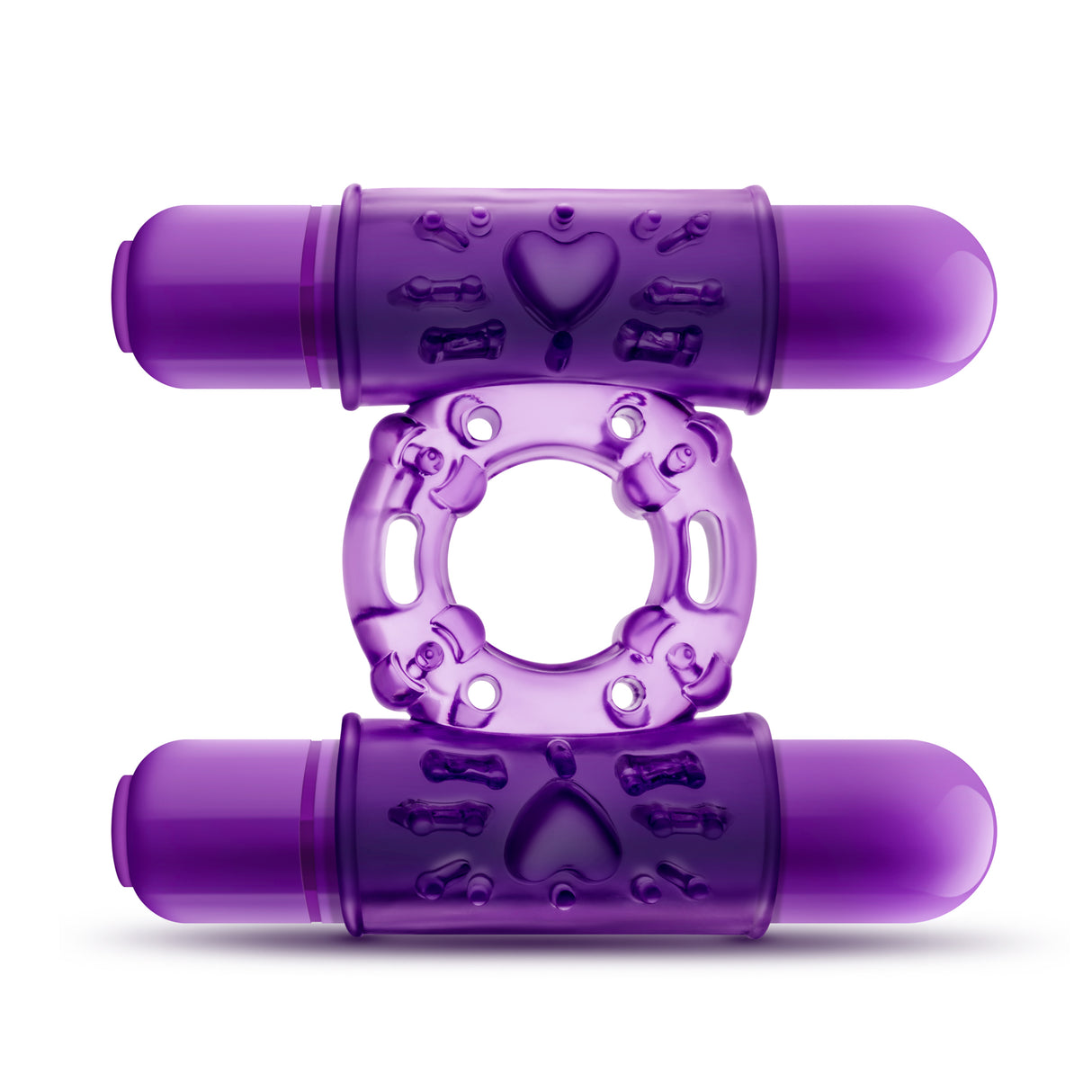 "Play With Me - Double Play - Dual Vibrating Cock Ring - Purple BL-77101"