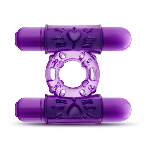"Play With Me - Double Play - Dual Vibrating Cock Ring - Purple BL-77101"