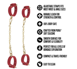 Blush Ardor Wrist & Ankle Restraints — Red, Puria Silicone - BL-55528