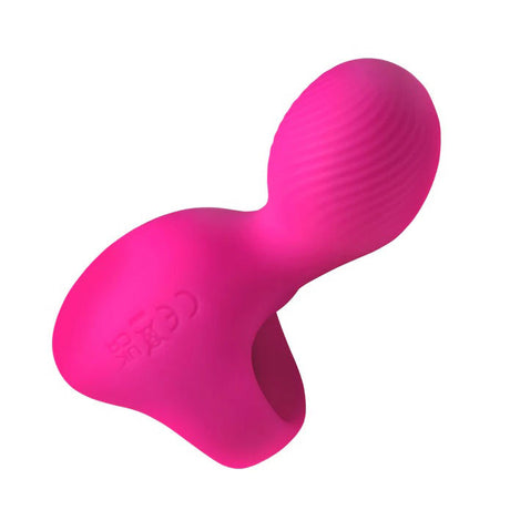 XR Brands Silicone Finger Vibe — Pink, Textured Rechargeable - BG-AH711-PINK