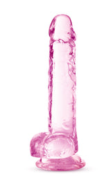 Blush Naturally Yours 7 Inch Crystalline Dildo — Rose - BL-51600