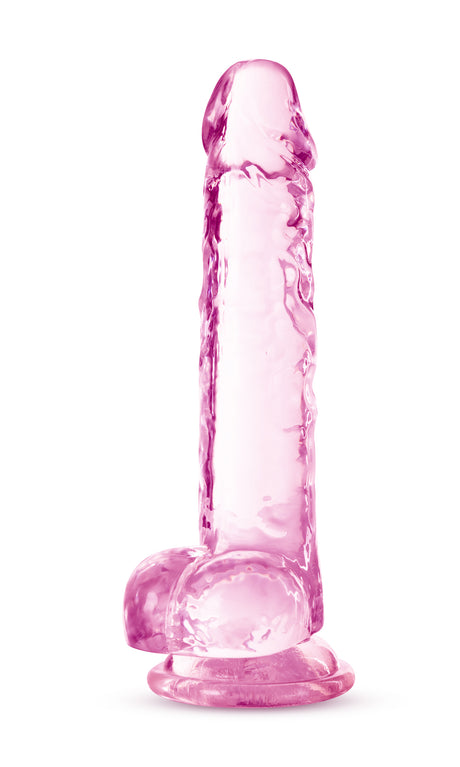 Blush Naturally Yours 7 Inch Crystalline Dildo — Rose - BL-51600