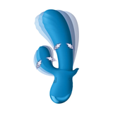 XR Brands Thick Silicone Rabbit Vibrator — Blue, 5.7in Dual-Stimulation - BNG-AI018