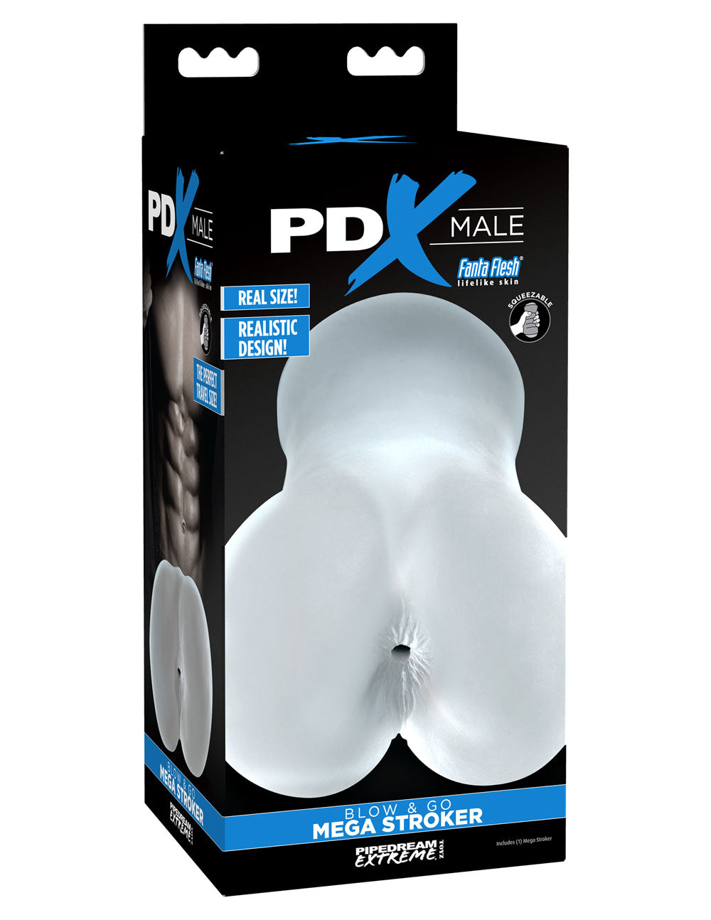 Pdx Male Blow and Go Mega Stroker Clear by Pipedream