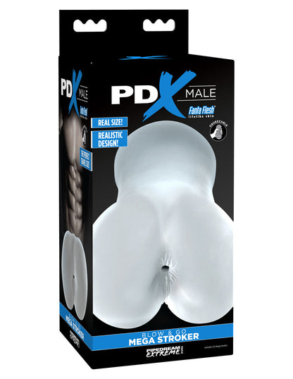 Pdx Male Blow and Go Mega Stroker Clear by Pipedream