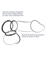 Fantasy C-Ringz Silicone Ring Stamina Set - Black by Pipedream