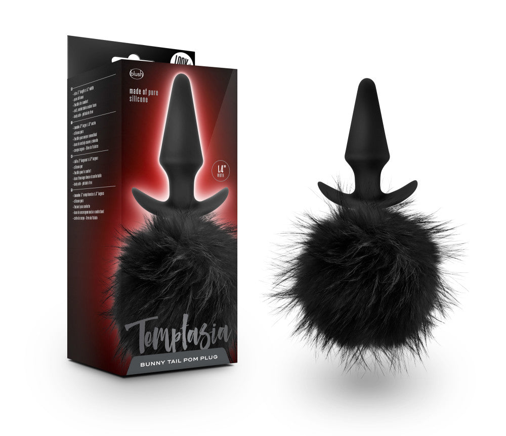 Temptasia - Bunny Tail Pom Plug - Black by Blush