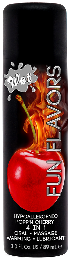 Wet Fun Flavors Popp'n Cherry 4-in-1 Flavored Lubricant, 3 oz - WT823