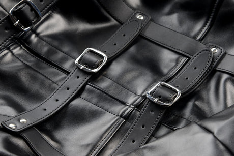 XR Brands Straight Jacket — Large, Unisex Leather-Like Restraint - STR-AF569-LRG