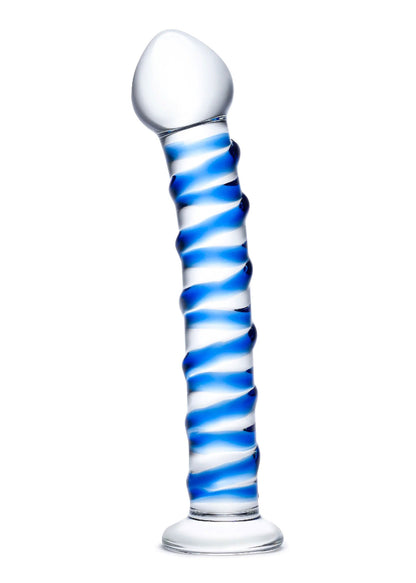 Blue Spiral Glass Dildo by Last Lixxx