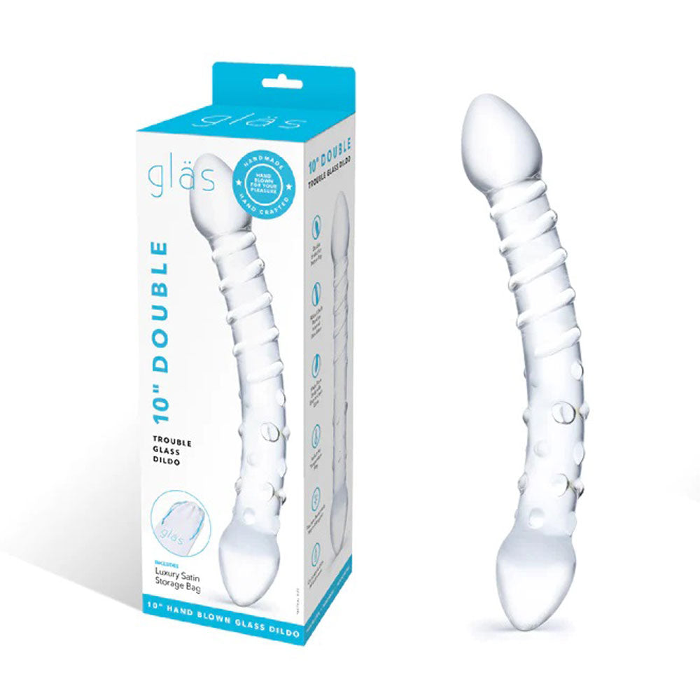 Double Trouble Glass Dildo by Electric Novelties