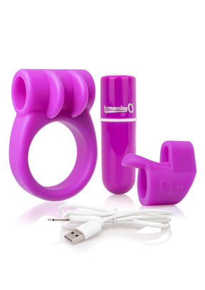 Screaming O Charged Combo Kit — Purple 2-Piece Vibe Set - ACK-PU-101E
