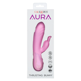 CalExotics Aura Thrusting Bunny Vibrator — Pink, 3.5 in Shaft - SE0648493