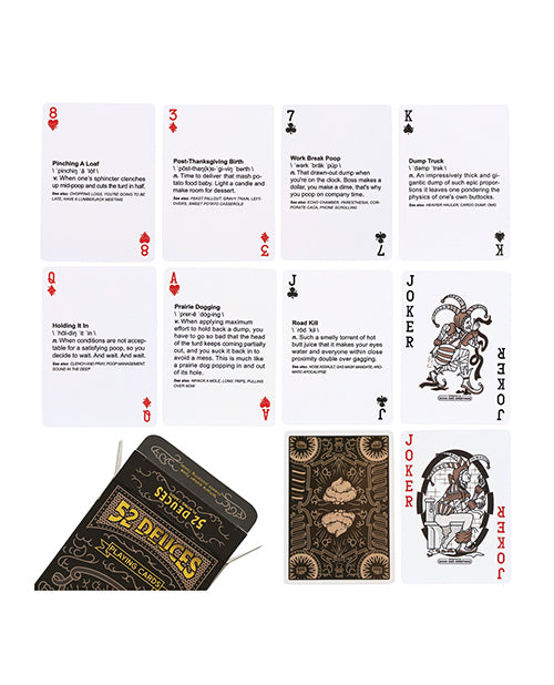 Sleazy Greetings 52 Deuces Poop-Themed Playing Cards — 54-Card Deck (2.5 x 3.5 in)
