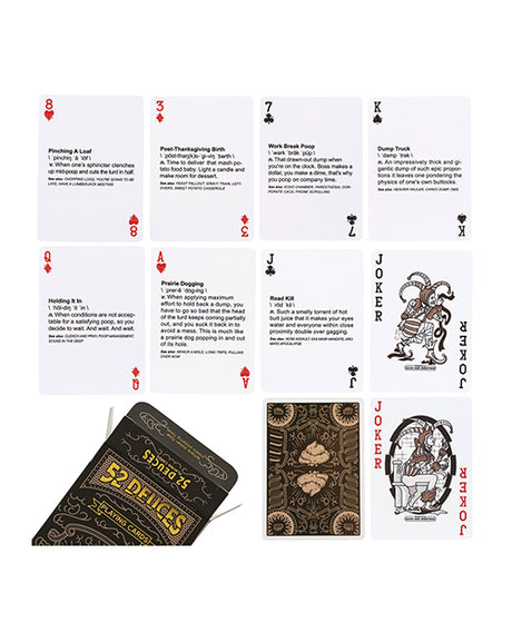 Sleazy Greetings 52 Deuces Poop-Themed Playing Cards — 54-Card Deck (2.5 x 3.5 in)