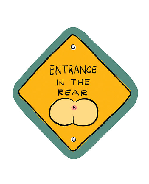 Entrance In The Rear - Funny Vinyl Sticker by Sleazy Greetings