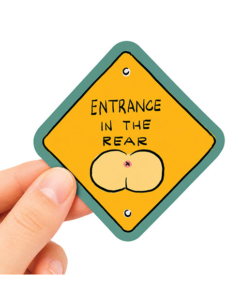 Entrance In The Rear - Funny Vinyl Sticker by Sleazy Greetings