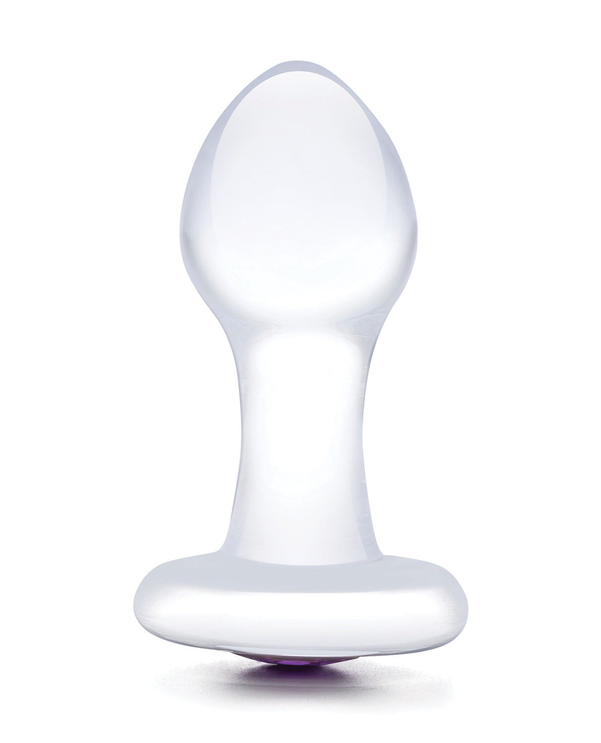 Glas 3.5" Bling Bling Glass Butt Plug - Clear by Glas