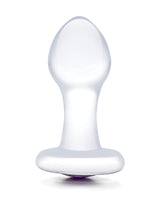 Glas 3.5" Bling Bling Glass Butt Plug - Clear by Glas