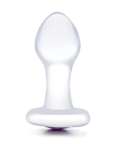 Glas 3.5" Bling Bling Glass Butt Plug - Clear by Glas
