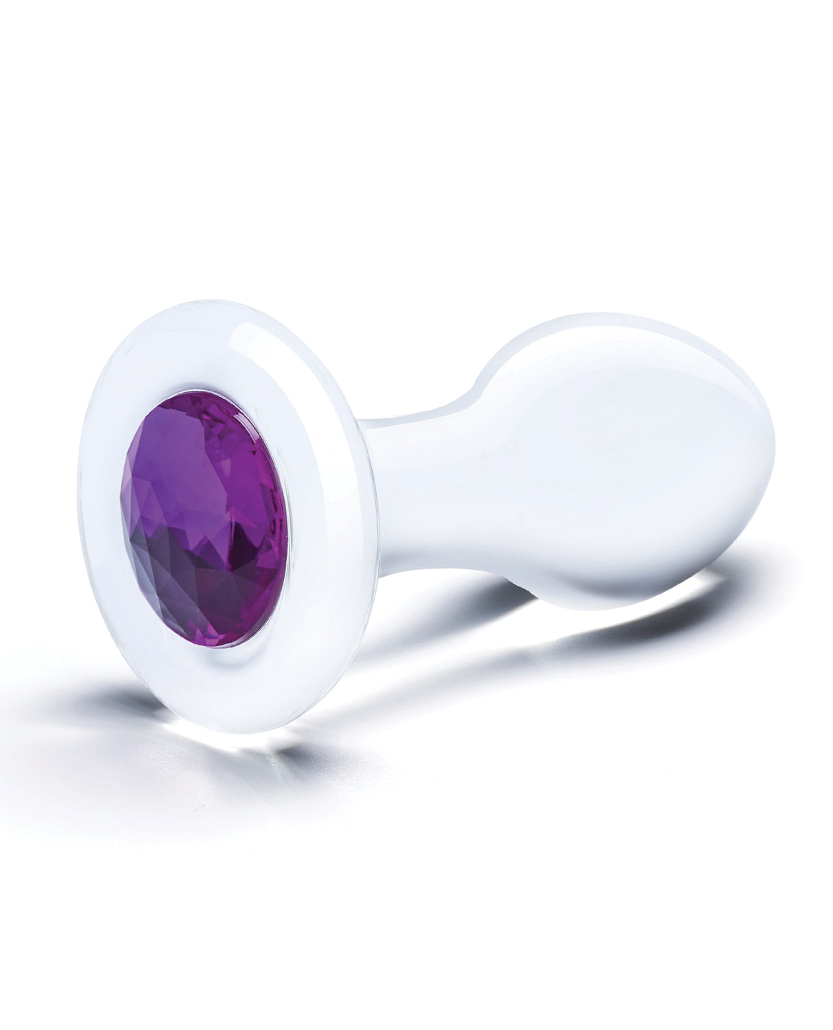 Glas 3.5" Bling Bling Glass Butt Plug - Clear by Glas