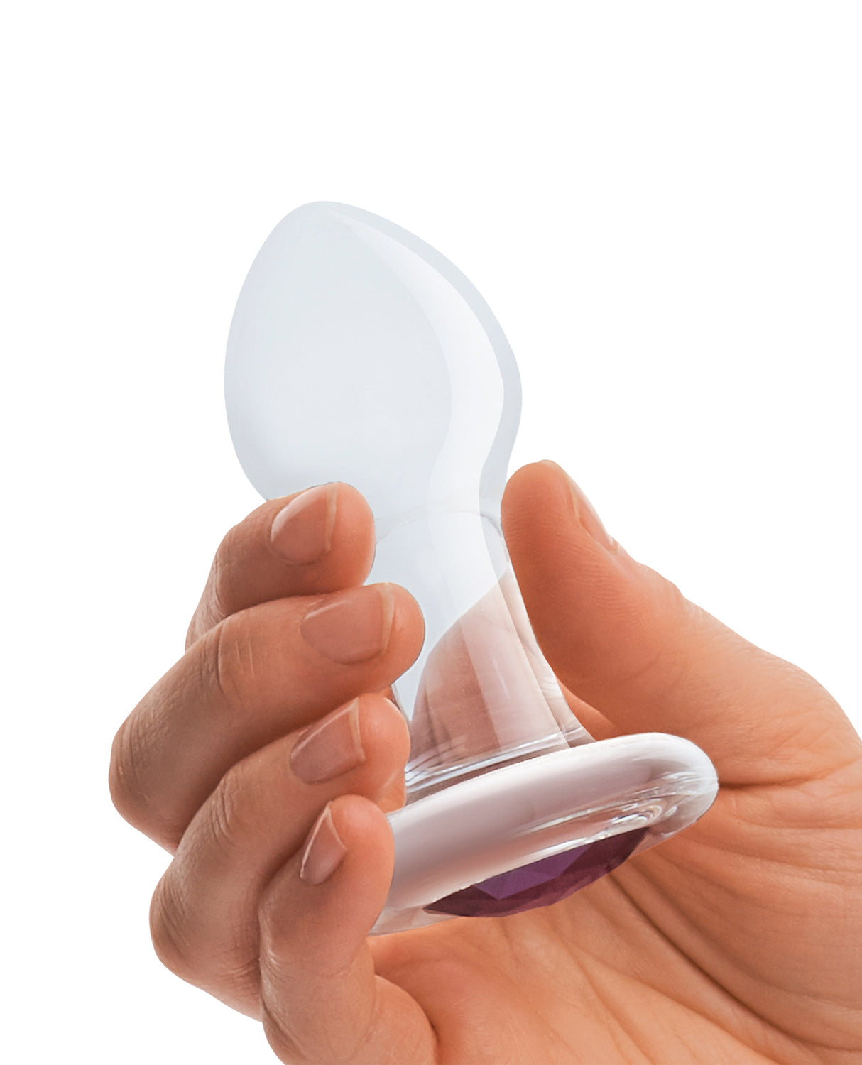 Glas 3.5" Bling Bling Glass Butt Plug - Clear by Glas