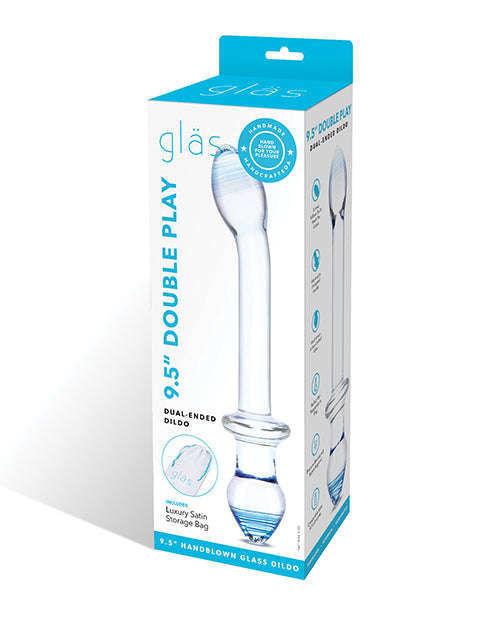 Glas 9.5" Double Play Dual Ended Dildo - Clear by Glas