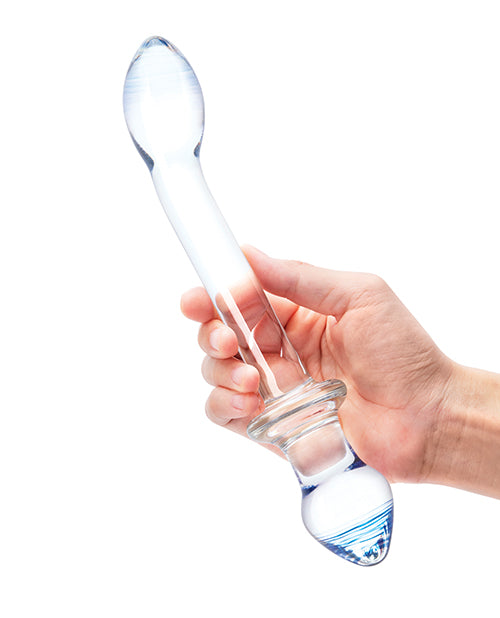 Glas 9.5 in Double-Ended Dual Play Dildo — Clear