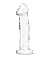 Glas 6-inch Veined Glass Dildo with Flat Base