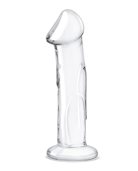 Glas 6-inch Veined Glass Dildo with Flat Base