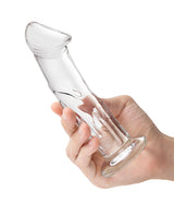 Glas 6-inch Veined Glass Dildo with Flat Base