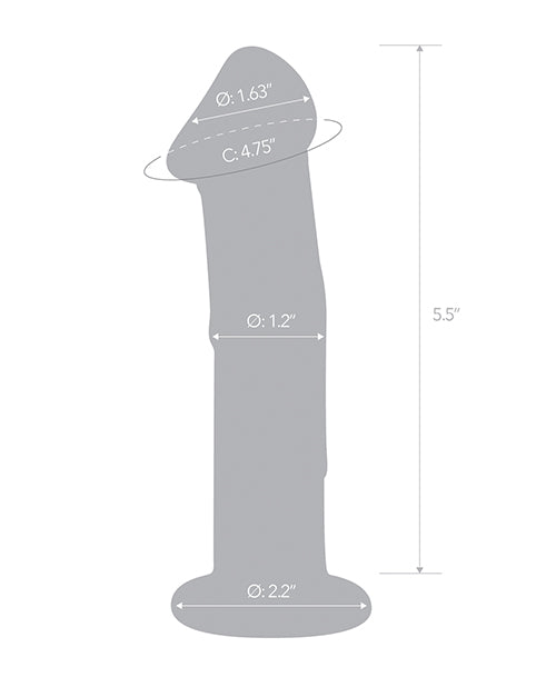 Glas 6-inch Veined Glass Dildo with Flat Base