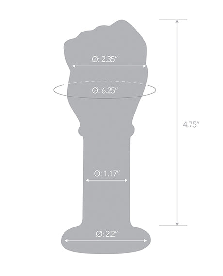Glas 5" Glass Fist Butt Plug — Hypoallergenic Glass, Flared Base