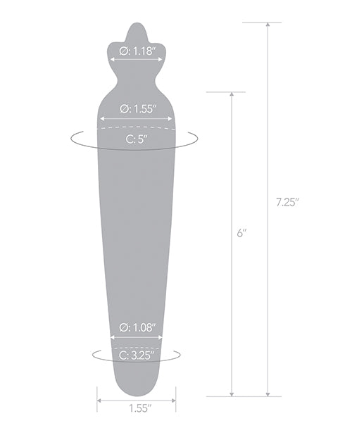 Glas Bunny's Secret 7.25in Glass Dildo (6in Insertable)