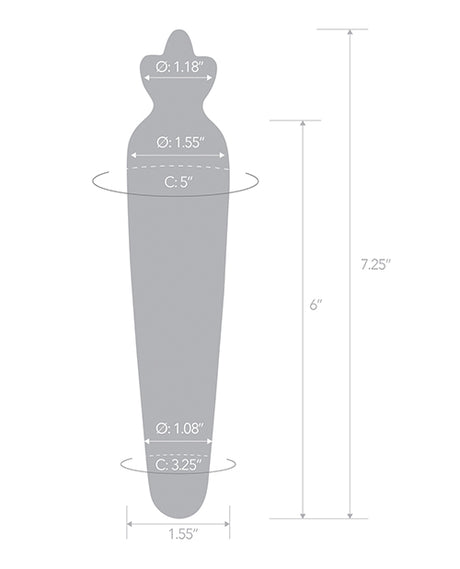 Glas Bunny's Secret 7.25in Glass Dildo (6in Insertable)